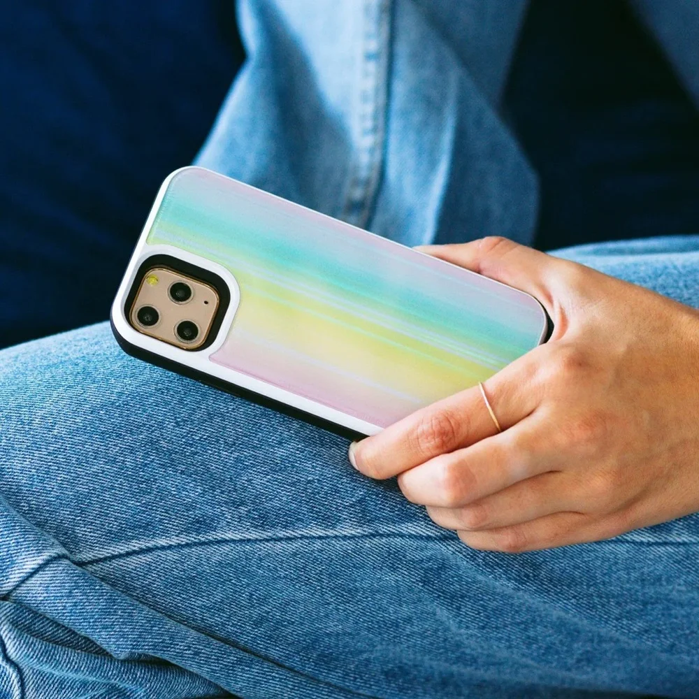 🎉 HOST PICK🎉 Luxy Lemon Rainbow Laser Holo Glass Battery Case for iPhone XS Max